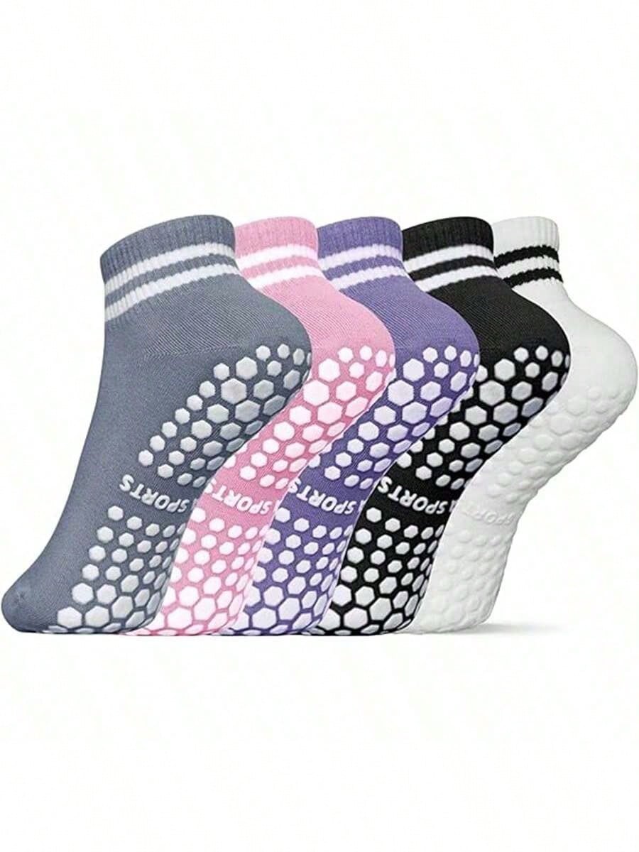 Yoga Fitness Women - 5 Pairs Women Double Stripe Non