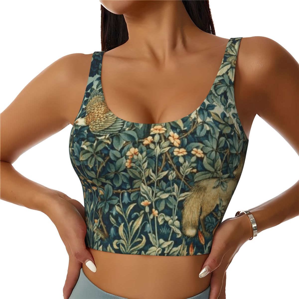 Yoga Fitness Group - Off Shoulder Yoga Top GREENERY FOREST