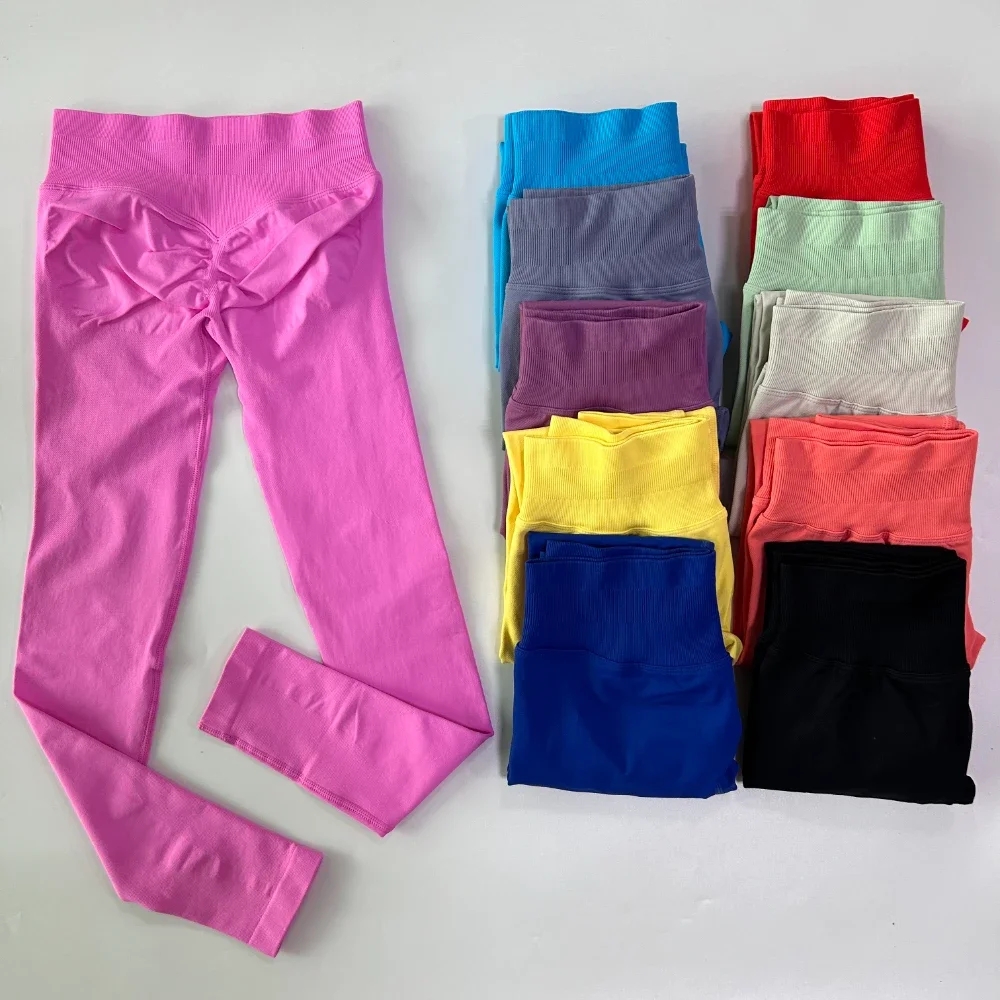 Yoga Fitness Pants - Yoga Leggings Women Low Ribbed Band