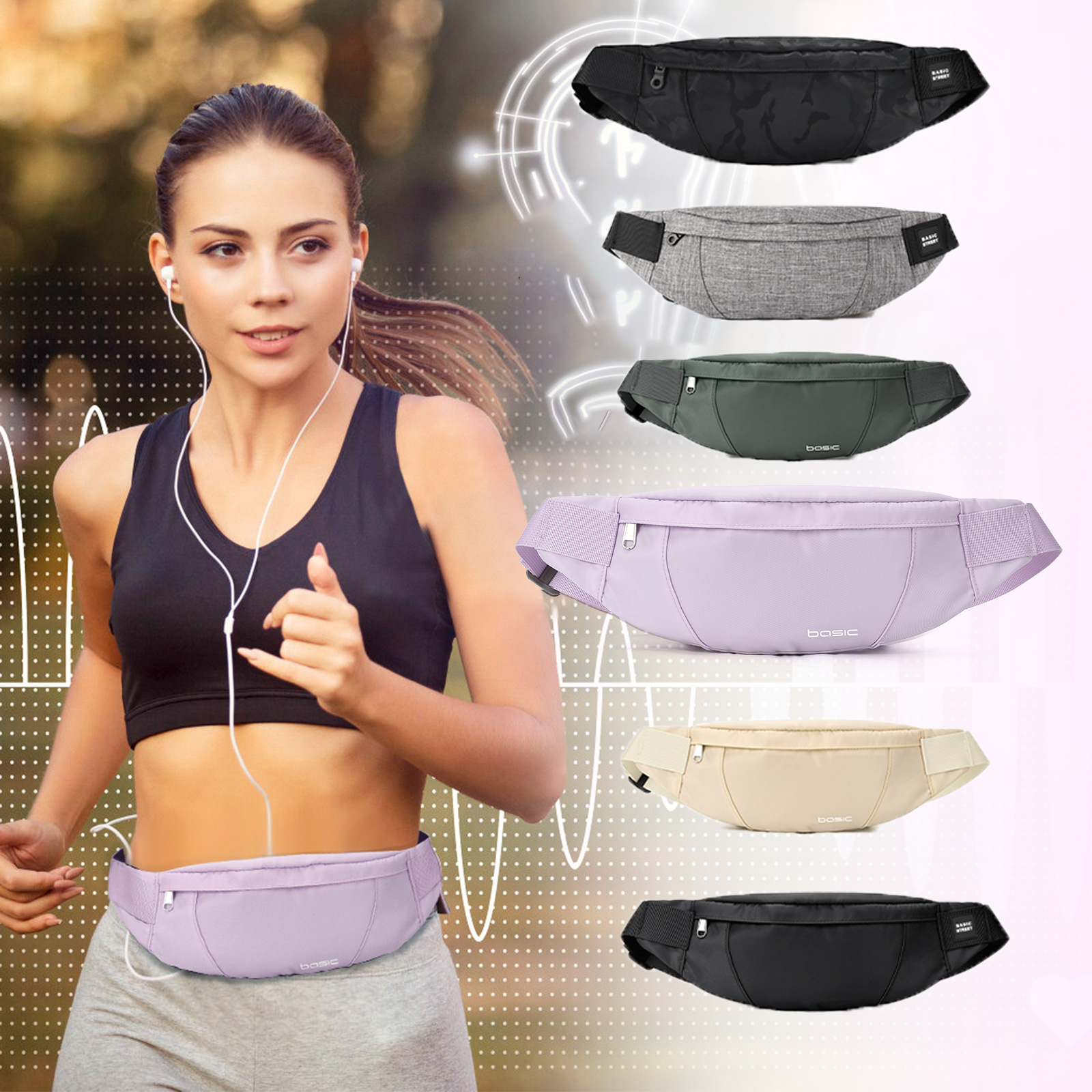 Weight Lifting Belt - Fashion Running Waist Bag Waterproof Sports