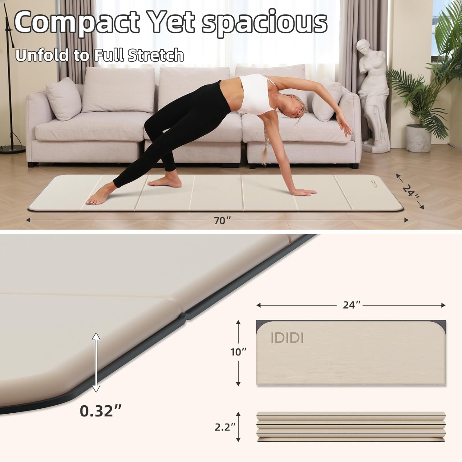 Foldable Yoga Mat Extra Thick  – Yoga Fitness Mat Bewertung und Preis