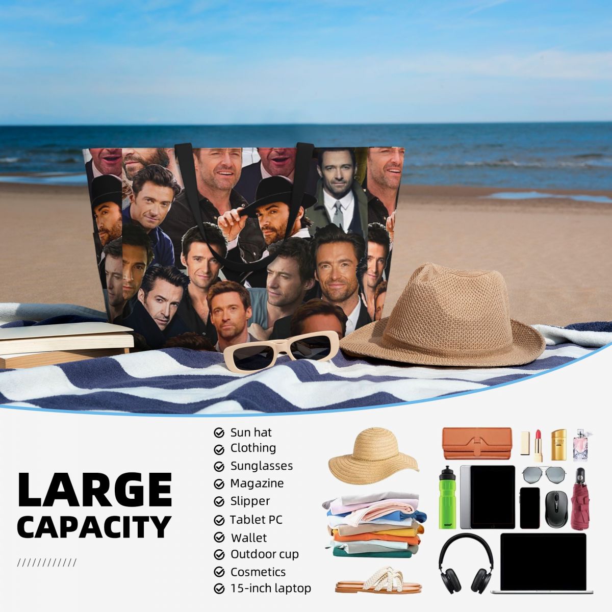 Hugh Jackman Photo Collage Bea – Yoga Fitness Gym Photos Bewertung und Preis