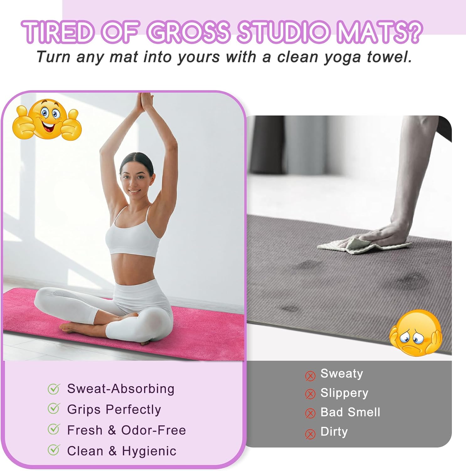 Yoga Mat Towel, Extra Thick 60 – Yoga Fitness Mat Bewertung und Preis