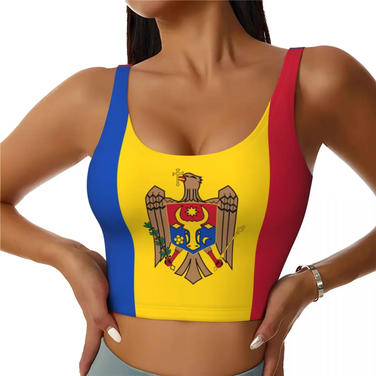 Moldova Flag Basic Tops Women  – Yoga Fitness Women Bewertung und Preis
