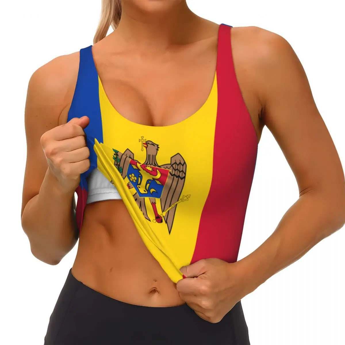 Moldova Flag Basic Tops Women  – Yoga Fitness Women Bewertung und Preis