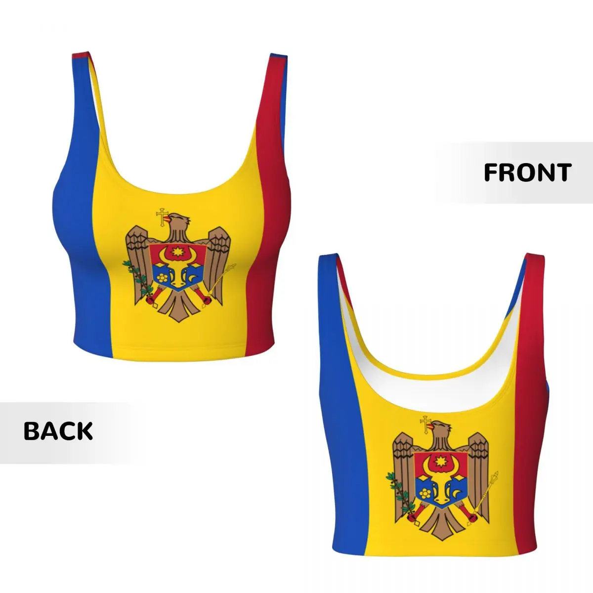 Moldova Flag Basic Tops Women  – Yoga Fitness Women Bewertung und Preis