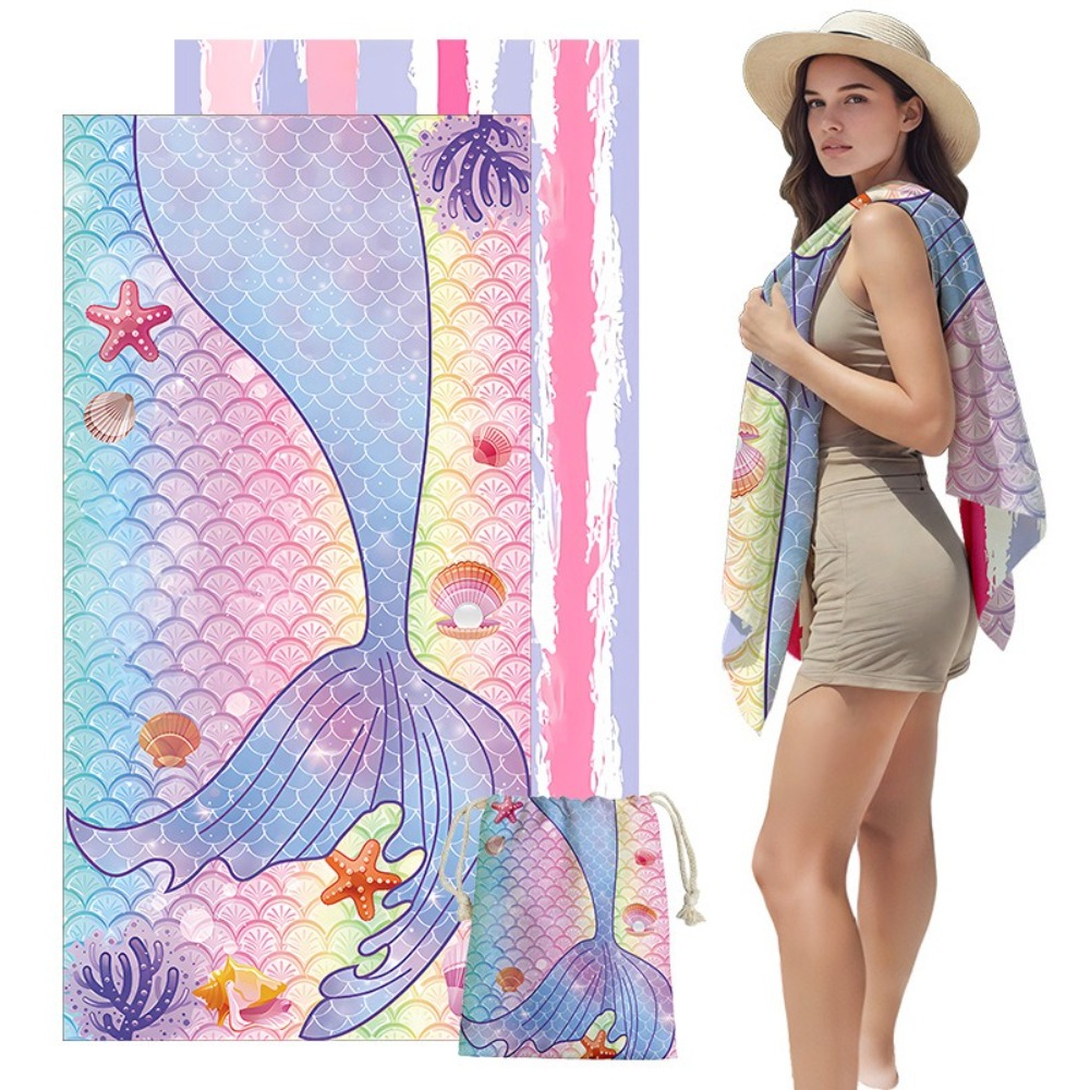 Fish Tail Print Beach Towels a – Yoga Fitness Mat Bewertung und Preis