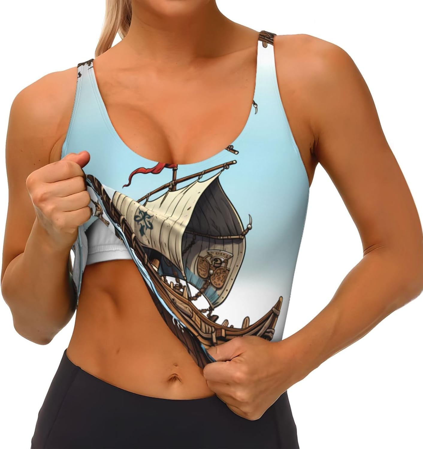 Cartoon Old Boat Prints Women' – Yoga Fitness Women Bewertung und Preis
