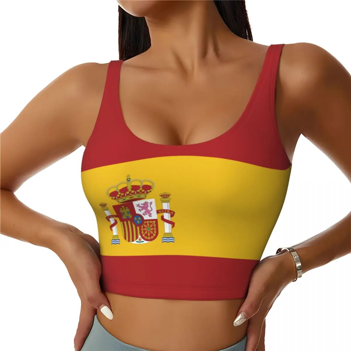 Spain Flag Basic Tops Women Sa – Yoga Fitness Women Bewertung und Preis